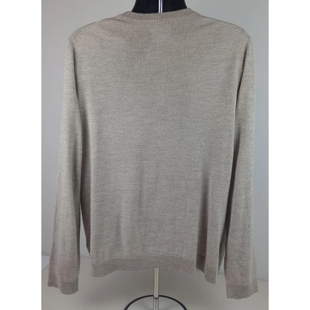 Apt. 9 Seriously Soft Men's XL Beige V-Neck Long Sleeve Pullover Sweater